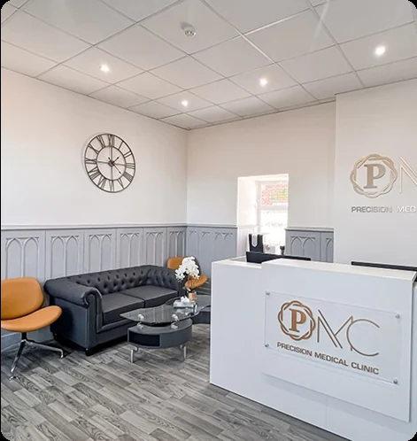 Reception at Precision Medical Clinic in Macclesfield