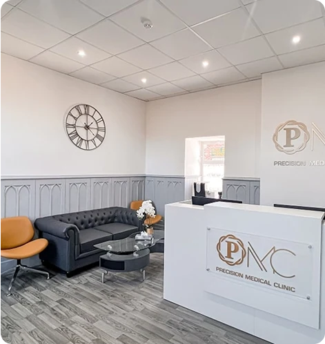 Reception at Precision Medical Clinic, Fence House in Macclesfield